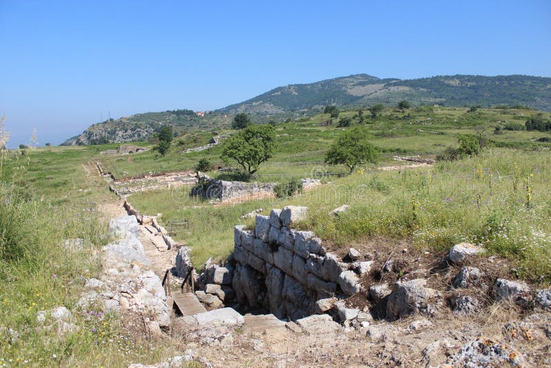 αρχαιολογικός τόπος της αρχαίας πόλης norba latina στοκ φωτογραφίες