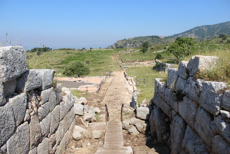 αρχαιολογικός τόπος της αρχαίας πόλης norba latina στοκ φωτογραφία