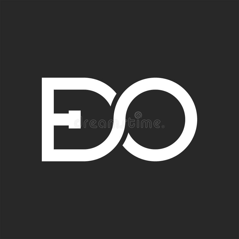 Αρχικά γράμματα μονόγραμμο λογότυπου EO στο σχήμα του άπειρου, συνδυασμός δύο γραμμάτων E και O έμβλημα ελεύθερη απεικόνιση δικαιώματος