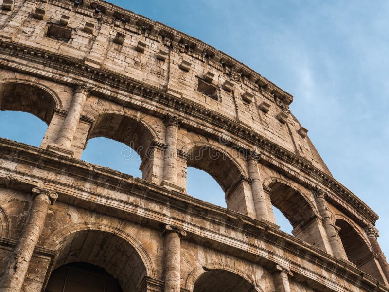 Architectural details of the Coliseum in Roma on a sunny day. Architectural details of the Coliseum in Roma on a sunny day