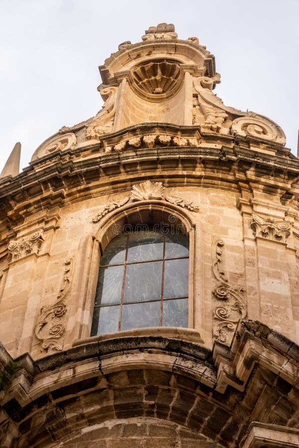 Αρχιτεκτονική λεπτομέρεια της εκλιπόντα Baroque Chiesa dell`Immacolata, Siracusa, Sicily, Ιταλία στοκ φωτογραφίες Αρχιτεκτονική λεπτομέρεια της εκλιπόντα Baroque Chiesa dell`Immacolata, Siracusa, Sicily, Ιταλία στοκ φωτογραφίες