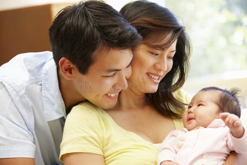 Asian couple and baby. Asian couple and baby