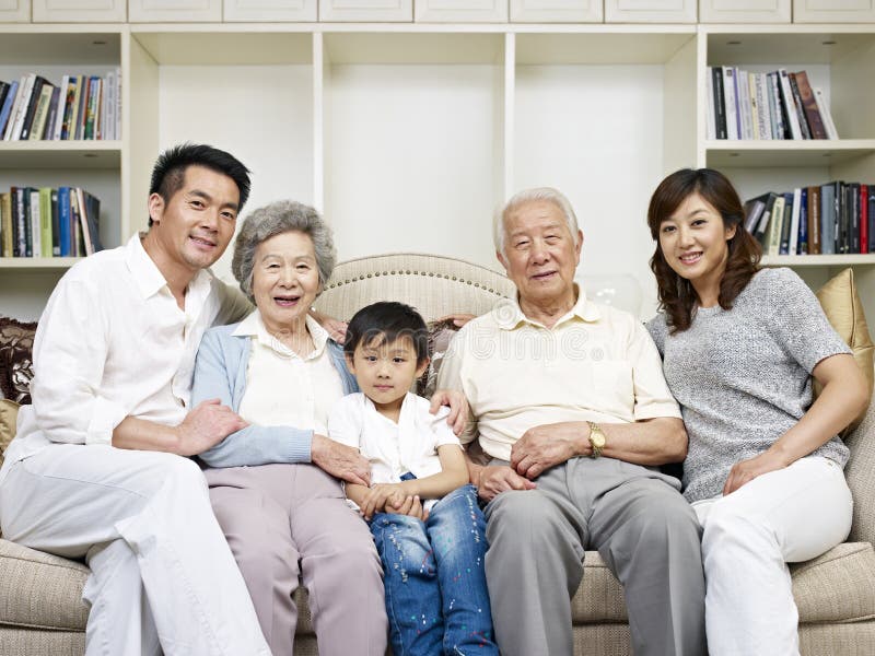 Portrait of a three-generation asian family. Portrait of a three-generation asian family.