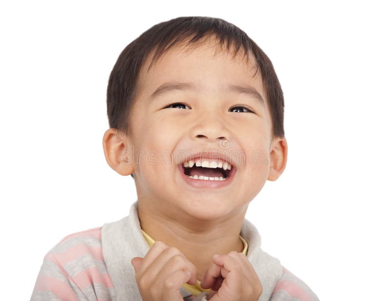 Happy asian kid isolated on white. Happy asian kid isolated on white