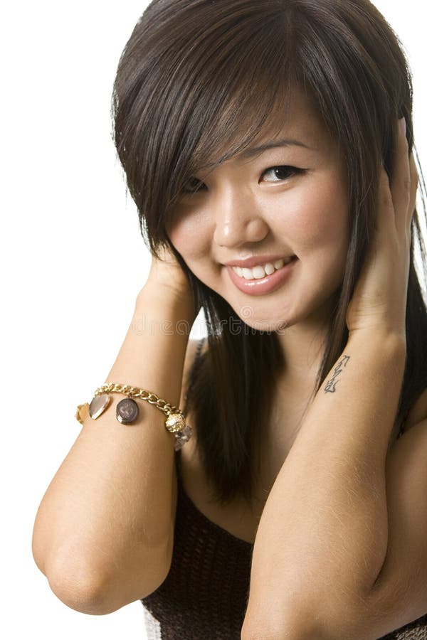 Asian beauty portrait with white background. Asian beauty portrait with white background.
