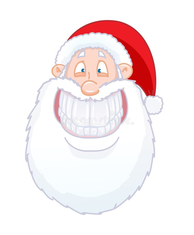 Santa Claus smiling single showing teeth merry christmas. Santa Claus smiling single showing teeth merry christmas