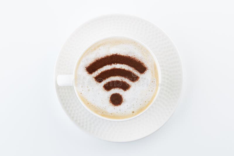 Ασύρματο σημάδι δυναμικής ζώνης wifi σε έναν καφέ στοκ φωτογραφίες με δικαίωμα ελεύθερης χρήσης