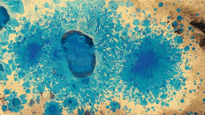 Αφηρημένες κοσμικές μορφές μπλε πτώσεων του μελανιού