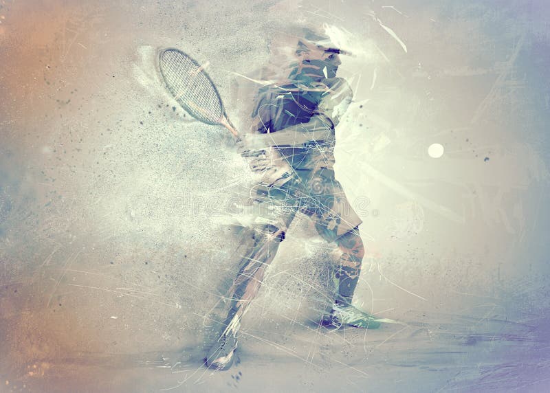 Abstract tennis player design illustration. Abstract tennis player design illustration