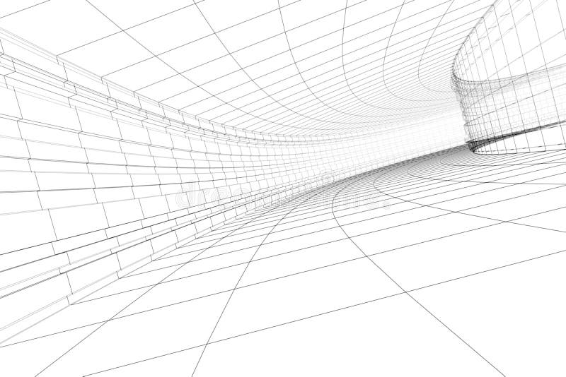 Abstract 3D construction of tonnel. Concept - modern architecture. Abstract 3D construction of tonnel. Concept - modern architecture.