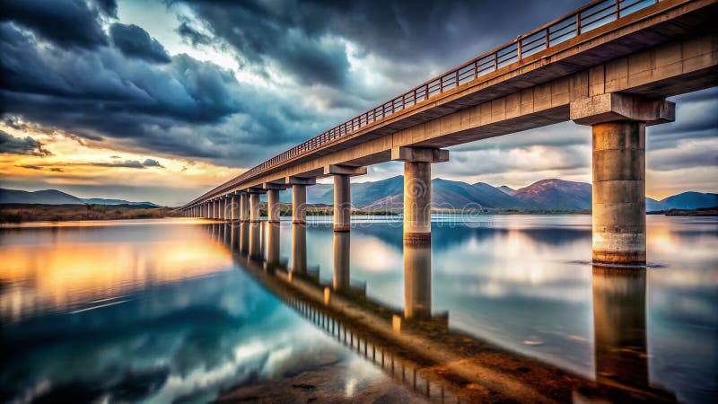Αφηρημένη αρχιτεκτονική του Theewaterskloof Dam Bridge Ribs A Εντυπωσιακό Οπτικό Πείραμα Μορφής και Δομής διανυσματική απεικόνιση