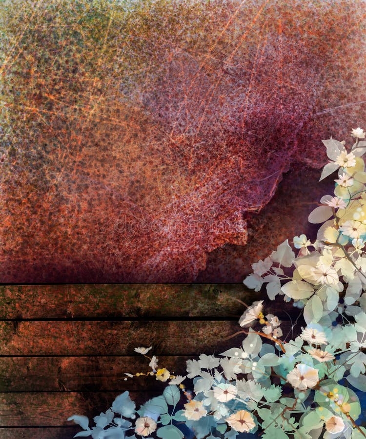Αφηρημένη ζωγραφική watercolor λουλουδιών Το χέρι χρωμάτισε τα λουλούδια και το φύλλο κισσών στον τοίχο και το ξύλινο υπόβαθρο σύ απεικόνιση αποθεμάτων Αφηρημένη ζωγραφική watercolor λουλουδιών Το χέρι χρωμάτισε τα λουλούδια και το φύλλο κισσών στον τοίχο και το ξύλινο υπόβαθρο σύ απεικόνιση αποθεμάτων