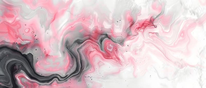 Αφηρημένη τεχνολογία Fluid Art : Ασπρόμαυρη υφή ροζ μαρμάρινου απεικόνιση αποθεμάτων