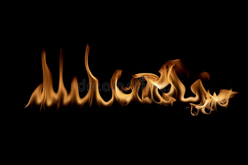 αφηρημένη φλόγα υφή φλόγας για την υφή της φωτιάς με πανό σε μαύρο φόντο. πραγματική πυρκαγιά για στοκ εικόνα με δικαίωμα ελεύθερης χρήσης