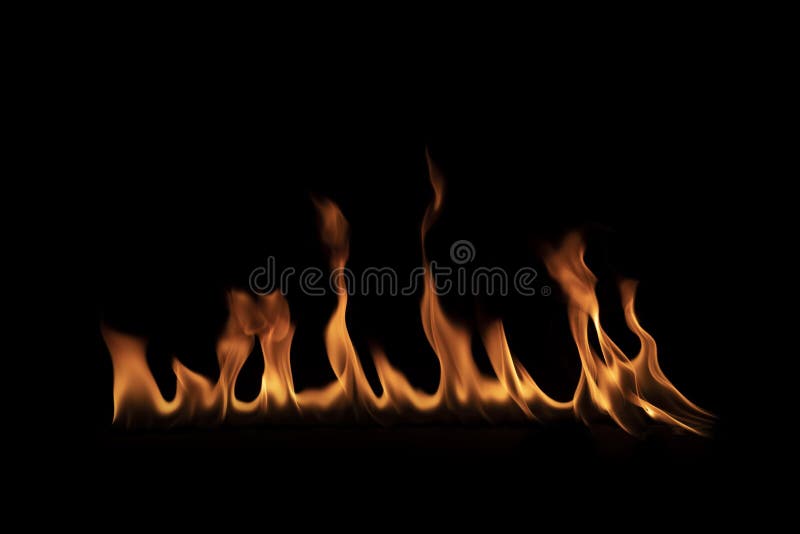 αφηρημένη φλόγα υφή φλόγας για την υφή της φωτιάς με πανό σε μαύρο φόντο. πραγματική πυρκαγιά για στοκ φωτογραφία με δικαίωμα ελεύθερης χρήσης