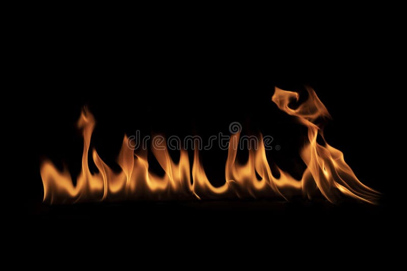 αφηρημένη φλόγα υφή φλόγας για την υφή της φωτιάς με πανό σε μαύρο φόντο. πραγματική πυρκαγιά για στοκ εικόνες