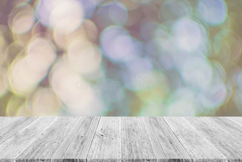 Αφηρημένη φύση bokeh με το ξύλινο πεζούλι στοκ εικόνες με δικαίωμα ελεύθερης χρήσης