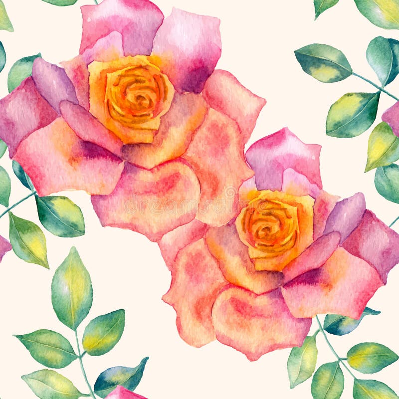 Αφηρημένο floral άνευ ραφής υπόβαθρο watercolor ρόδινα τριαντάφυλλα ανασ&ka διανυσματική απεικόνιση Αφηρημένο floral άνευ ραφής υπόβαθρο watercolor ρόδινα τριαντάφυλλα ανασ&ka διανυσματική απεικόνιση