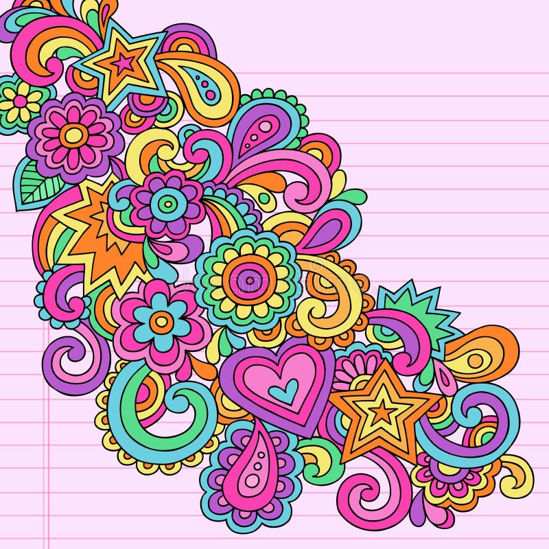 Αφηρημένο Psychedelic διάνυσμα Doodles σημειωματάριων απεικόνιση αποθεμάτων Αφηρημένο Psychedelic διάνυσμα Doodles σημειωματάριων απεικόνιση αποθεμάτων