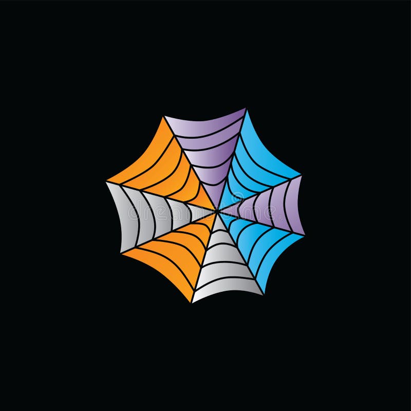 Αφηρημένο ζωηρόχρωμο πρότυπο λογότυπων spiderweb logotype ελεύθερη απεικόνιση δικαιώματος