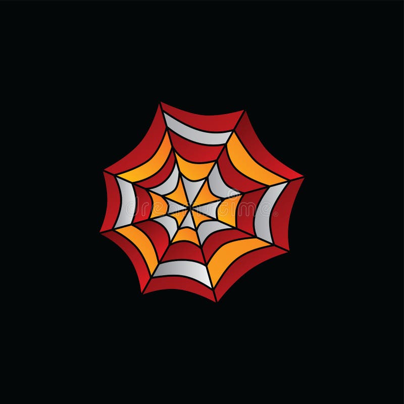 Αφηρημένο ζωηρόχρωμο πρότυπο λογότυπων spiderweb logotype διανυσματική απεικόνιση