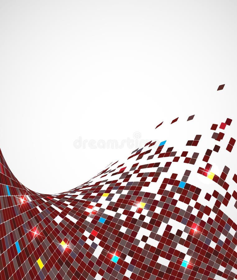 Abstract red pixel mosaic vector background illustration. Abstract red pixel mosaic vector background illustration