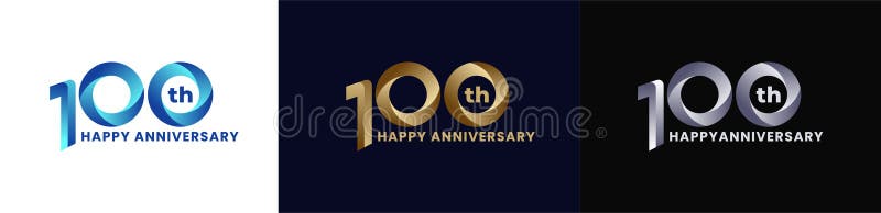 αφηρημένο λογότυπο επέτειος 100ης 100ης ευτυχισμένης επετείου απεικόνιση αποθεμάτων