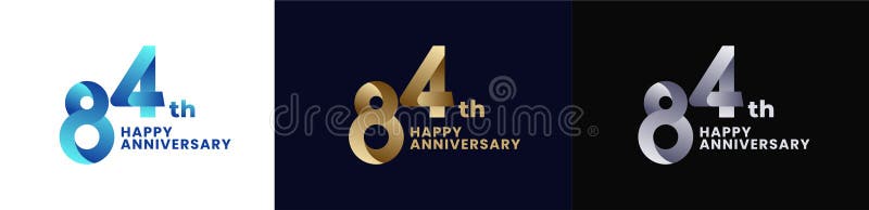 αφηρημένο λογότυπο επετείου 84ης 84ης ευτυχισμένης επετείου ελεύθερη απεικόνιση δικαιώματος