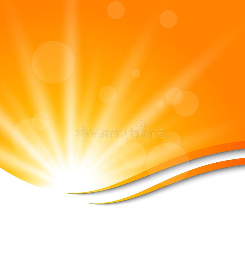 Illustration abstract orange background with sun light rays - vector. Illustration abstract orange background with sun light rays - vector