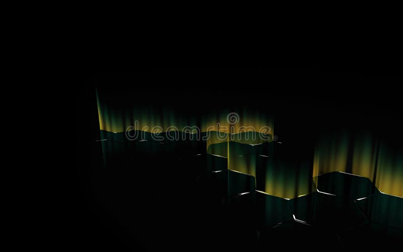 Abstract background of futuristic surface with hexagons. 3D illustration. Abstract background of futuristic surface with hexagons. 3D illustration