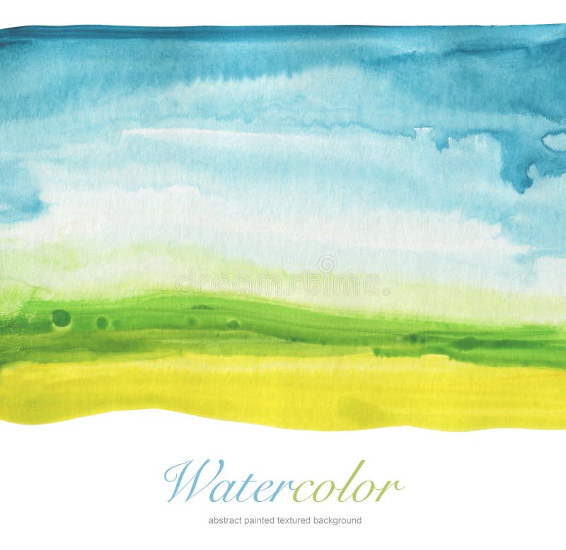 Αφηρημένο υπόβαθρο τοπίων watercolor χρωματισμένο χέρι στοκ εικόνες