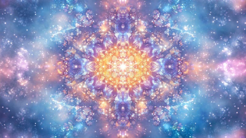 Αφηρημένο φόντο Cosmic Mandala με έντονα χρώματα ελεύθερη απεικόνιση δικαιώματος