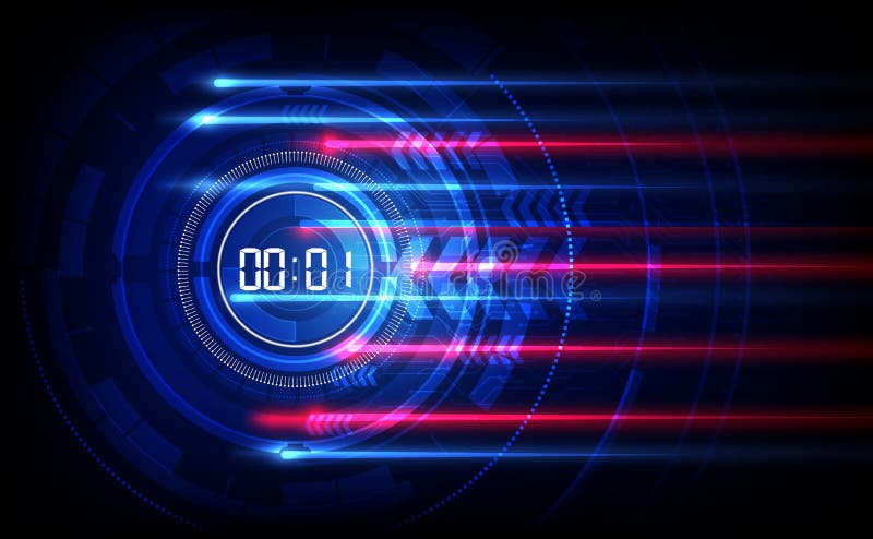 Αφηρημένο φόντο τεχνολογίας Futuristic με έννοια και αντίστροφη μέτρηση ψηφιακού αριθμού, διαφανές ως προς τα διανύσματα ελεύθερη απεικόνιση δικαιώματος