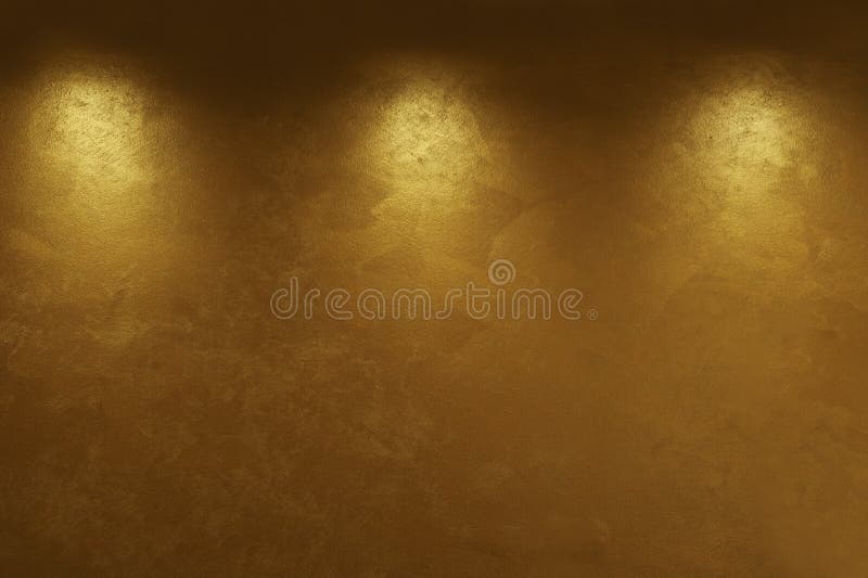 This image depicts an abstract background of gold, with three light points. This image depicts an abstract background of gold, with three light points