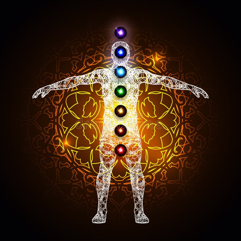 Αύρα και chakras απεικόνιση αποθεμάτων Αύρα και chakras απεικόνιση αποθεμάτων