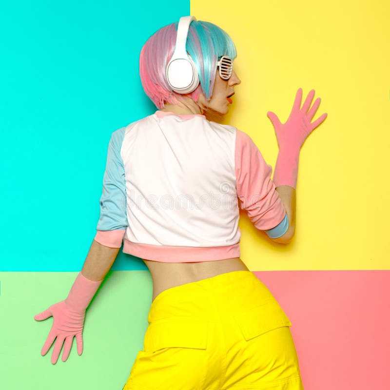 βανίλια ντι. ελάχιστο στυλ pop art. χρώματα μόδας. γλυκό πάρτι στοκ εικόνα