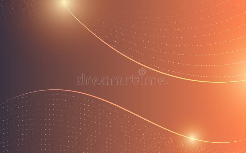 βασικό πορτοκαλί φόντο με διαβαθμίσεις με διάστικτο μοτίβο κύματος γραμμών που ρέει. απεικόνιση αποθεμάτων