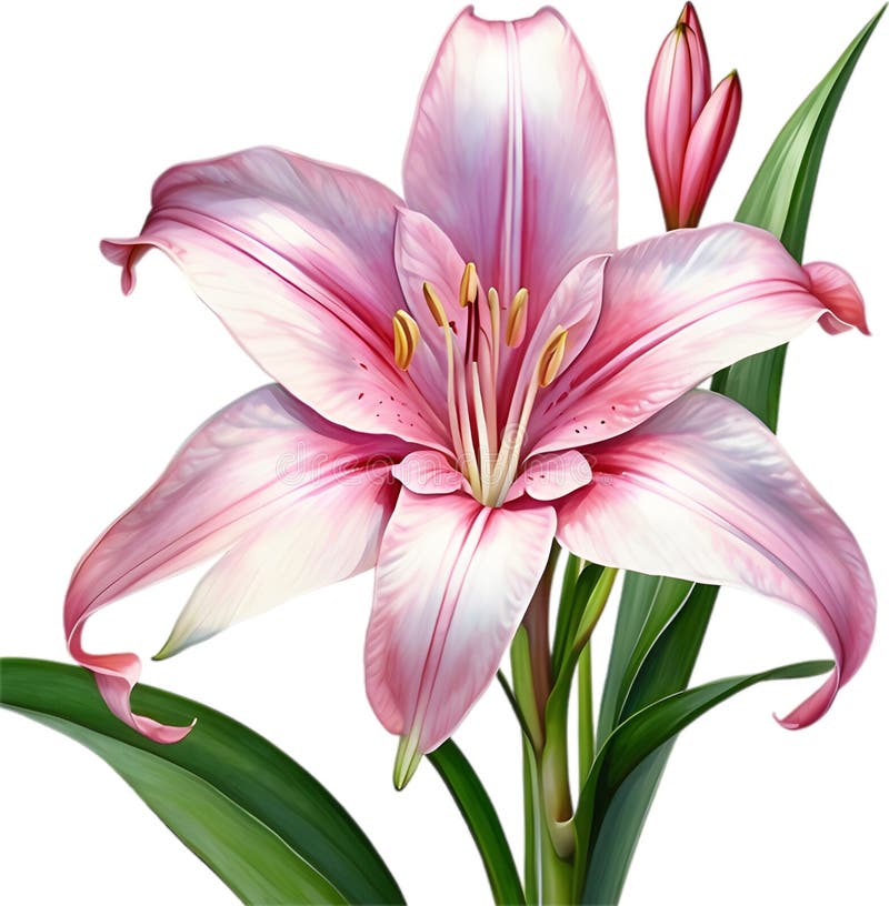 Watercolor painting of Crinum (vlei) lily (Crinum delagoense) flower. Crinum lily flower clipart. AI-Generated. Watercolor painting of Crinum (vlei) lily (Crinum delagoense) flower. Crinum lily flower clipart. AI-Generated.