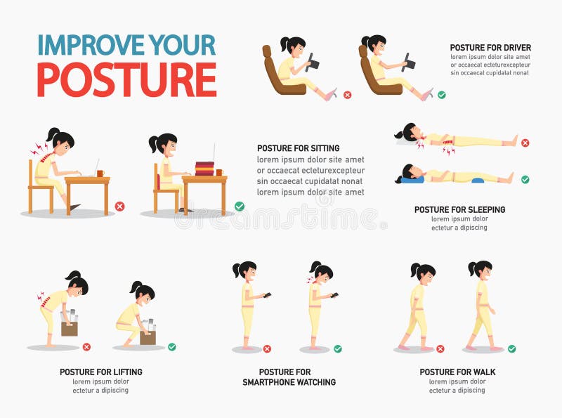 Improve your posture infographic,vector illustration. Improve your posture infographic,vector illustration