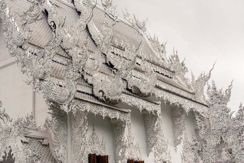 Βουδιστικός ναός ναών Rong Khun Wat στην επαρχία Chiang Rai, Ταϊλάνδη στοκ εικόνες με δικαίωμα ελεύθερης χρήσης