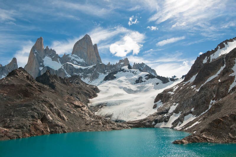 Βουνό και Laguna de Los Tres, Παταγωνία του Roy Fitz στοκ φωτογραφία Βουνό και Laguna de Los Tres, Παταγωνία του Roy Fitz στοκ φωτογραφία