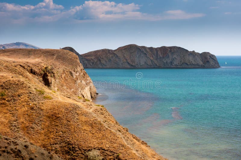 Βράχος στο εθνικό πάρκο Karadag κοντά σε Koktebel στοκ φωτογραφία με δικαίωμα ελεύθερης χρήσης