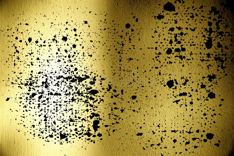 Βρώμικη λεκιασμένη εξαιρετικά κίτρινη επιφάνεια ασβεστοκονιάματος ή τοίχος στόκων με τη σκιά - στο εσωτερικό υπόβαθρο