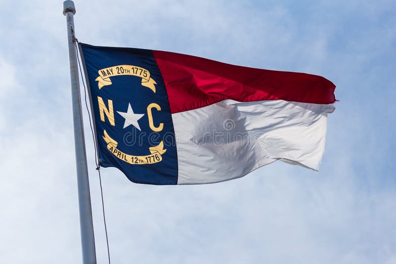 North Carolina State Flag flying in the wind at Fort Macon. North Carolina State Flag flying in the wind at Fort Macon.