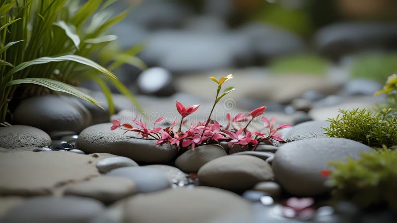 Abstract shot inspired by the tranquility of a Japanese garden. Created in landscape mode. Abstract shot inspired by the tranquility of a Japanese garden. Created in landscape mode.