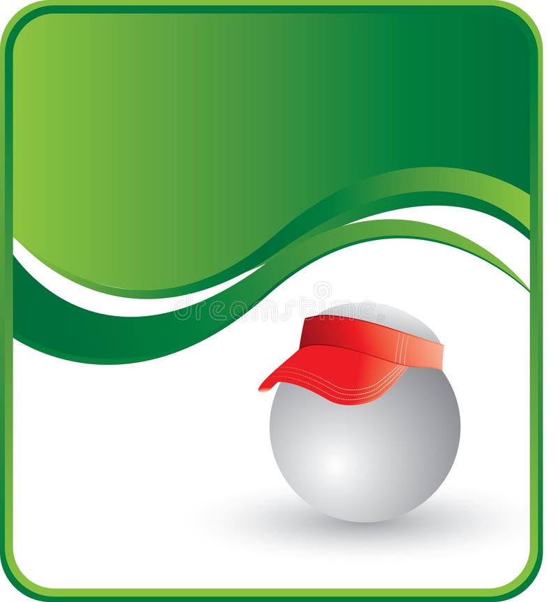 Ping pong ball wearing a visor. Ping pong ball wearing a visor