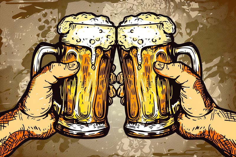 Generative ai on theme of a foamy German beer in large glass mug for celebration holiday Oktoberfest. Generative ai on theme of a foamy German beer in large glass mug for celebration holiday Oktoberfest