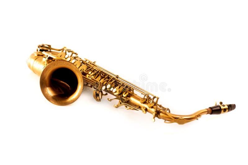 Γενικής ιδέας σκεπάρνι saxophone που απομονώνεται χρυσό στο λευκό στοκ φωτογραφίες με δικαίωμα ελεύθερης χρήσης Γενικής ιδέας σκεπάρνι saxophone που απομονώνεται χρυσό στο λευκό στοκ φωτογραφίες με δικαίωμα ελεύθερης χρήσης