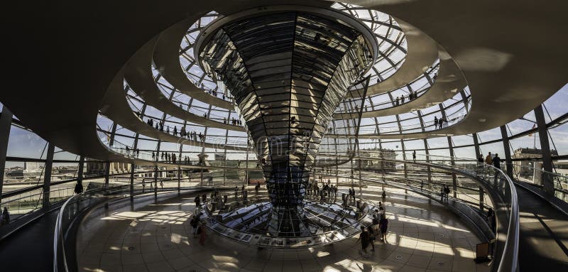 Panoramic view made from 10 images of the Reichstag dome interior. Panoramic view made from 10 images of the Reichstag dome interior