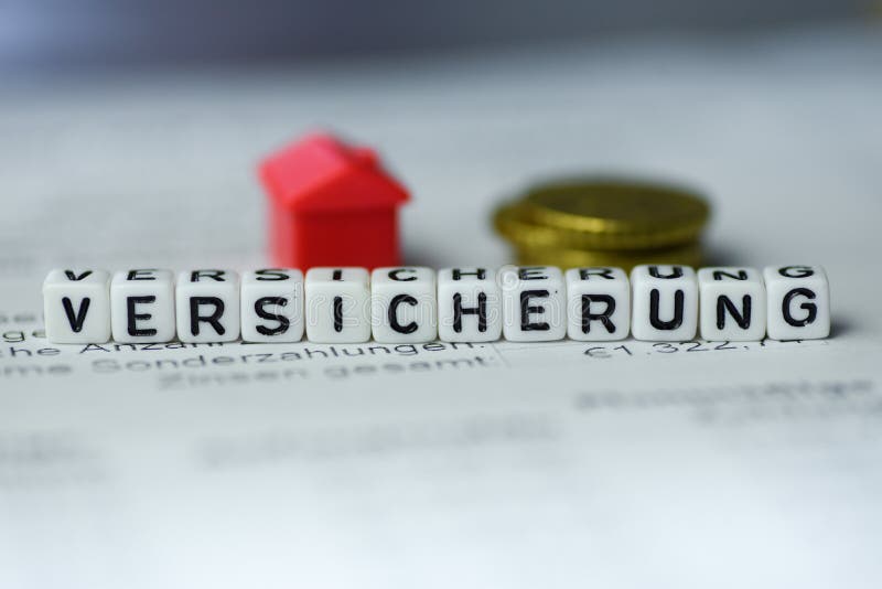 Γερμανική ΑΣΦΑΛΕΙΑ του Word που διαμορφώνεται από τους φραγμούς αλφάβητου: VERSICHERUNG